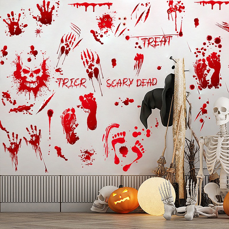 Halloween Skeleton Decoration - ملصق هالوين بتصميم هيكل عظمي ونقش