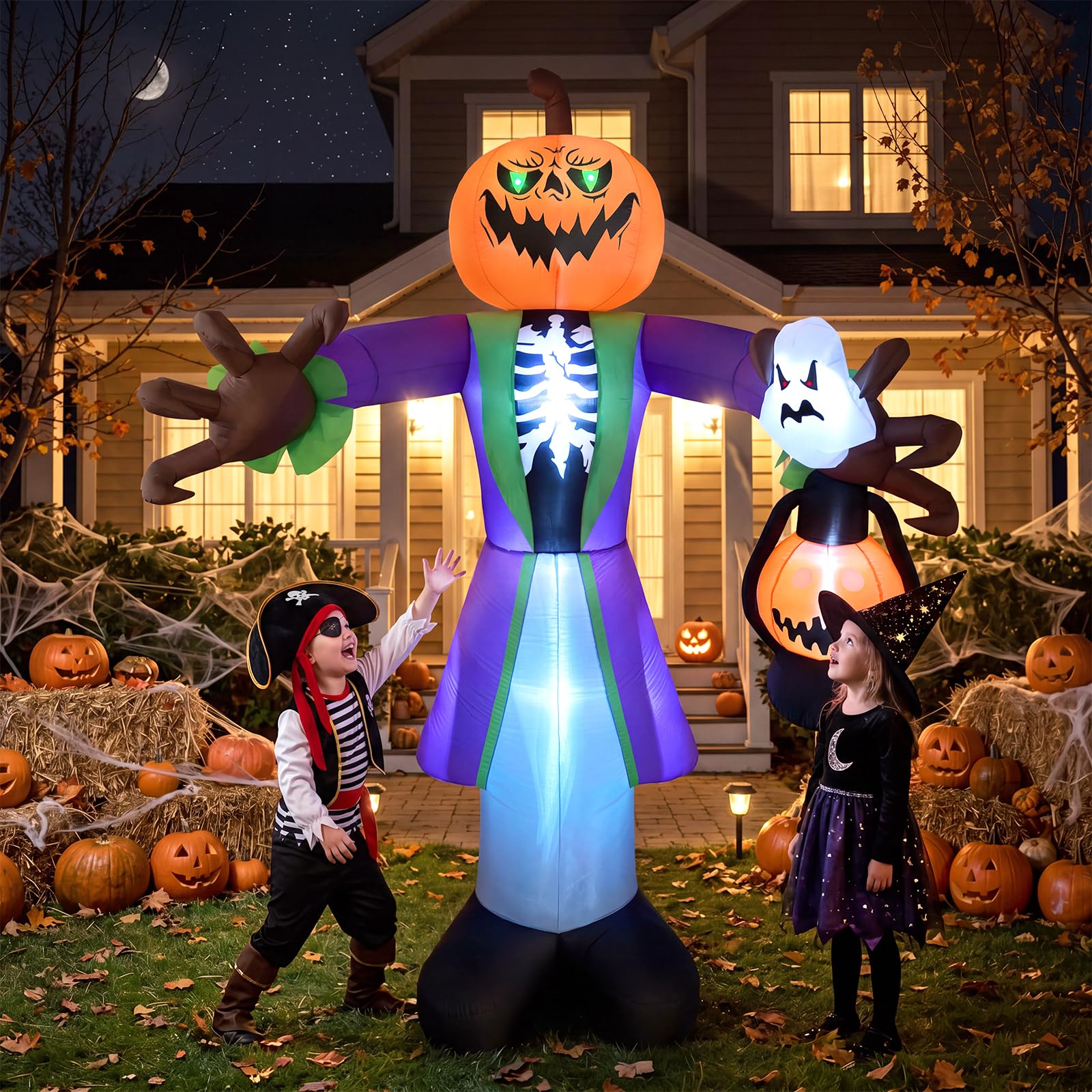 Halloween Pumpkin Decor Led - يقطينة هالوين قابلة للنفخ بطول 8