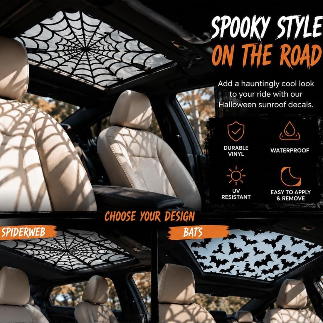 ملصقات سقف السيارة لعيد الهالو - مراجعة Spider Web Halloween Decoration وسعره
