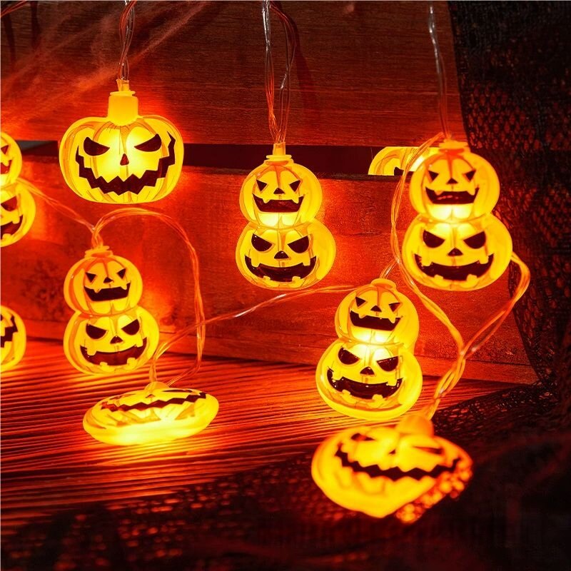 أضواء زينة على شكل قرع للهالوي - مراجعة Halloween Led String Lights Orange وسعره