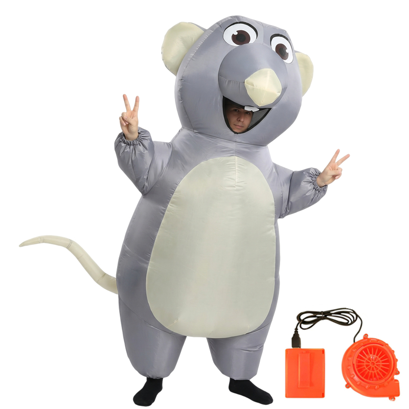 زي فأر رمادي قابل للنفخ للكبار - مراجعة Halloween Costume Kids وسعره
