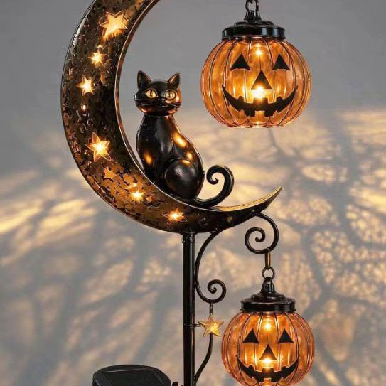مصباح حديقة على شكل قطة سوداء  - مراجعة Pumpkin Lantern Halloween وسعره