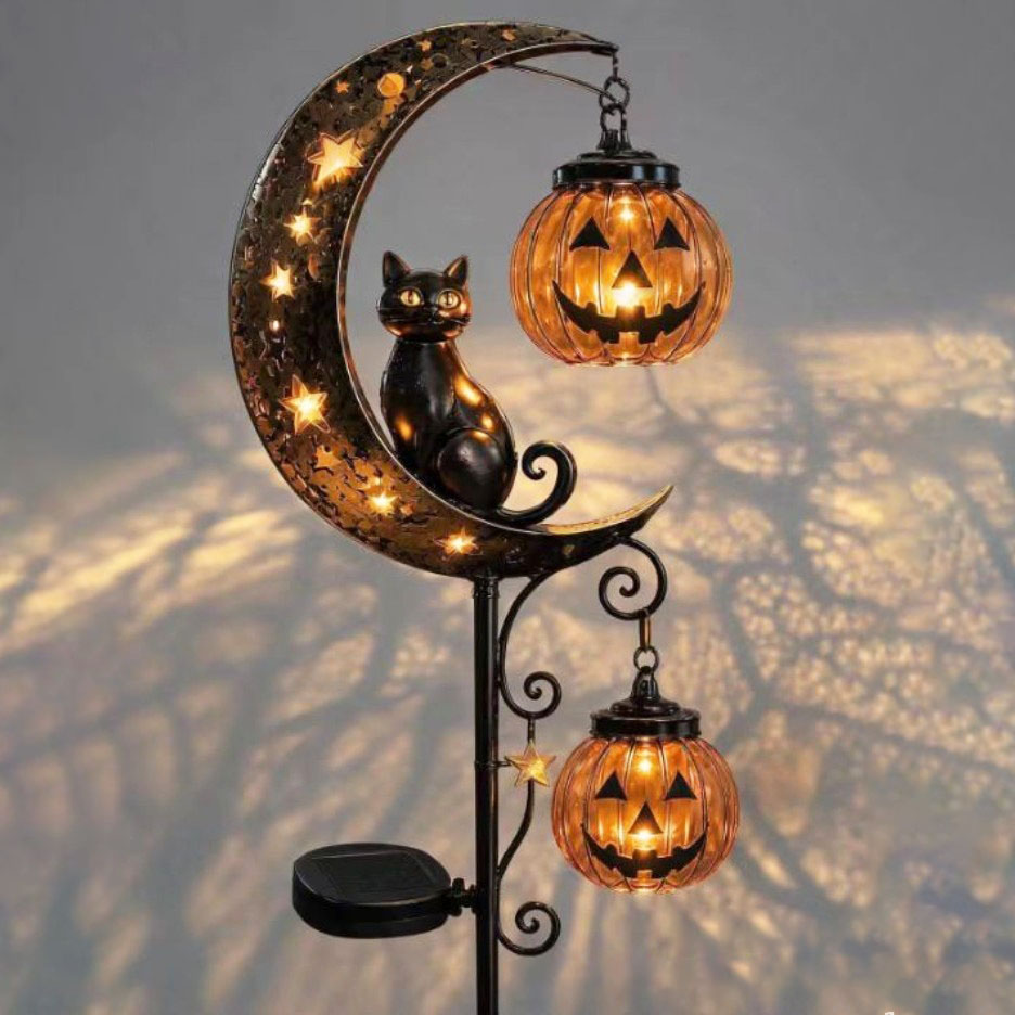 مصباح حديقة على شكل قطة سوداء  - مراجعة Pumpkin Lantern Halloween وسعره