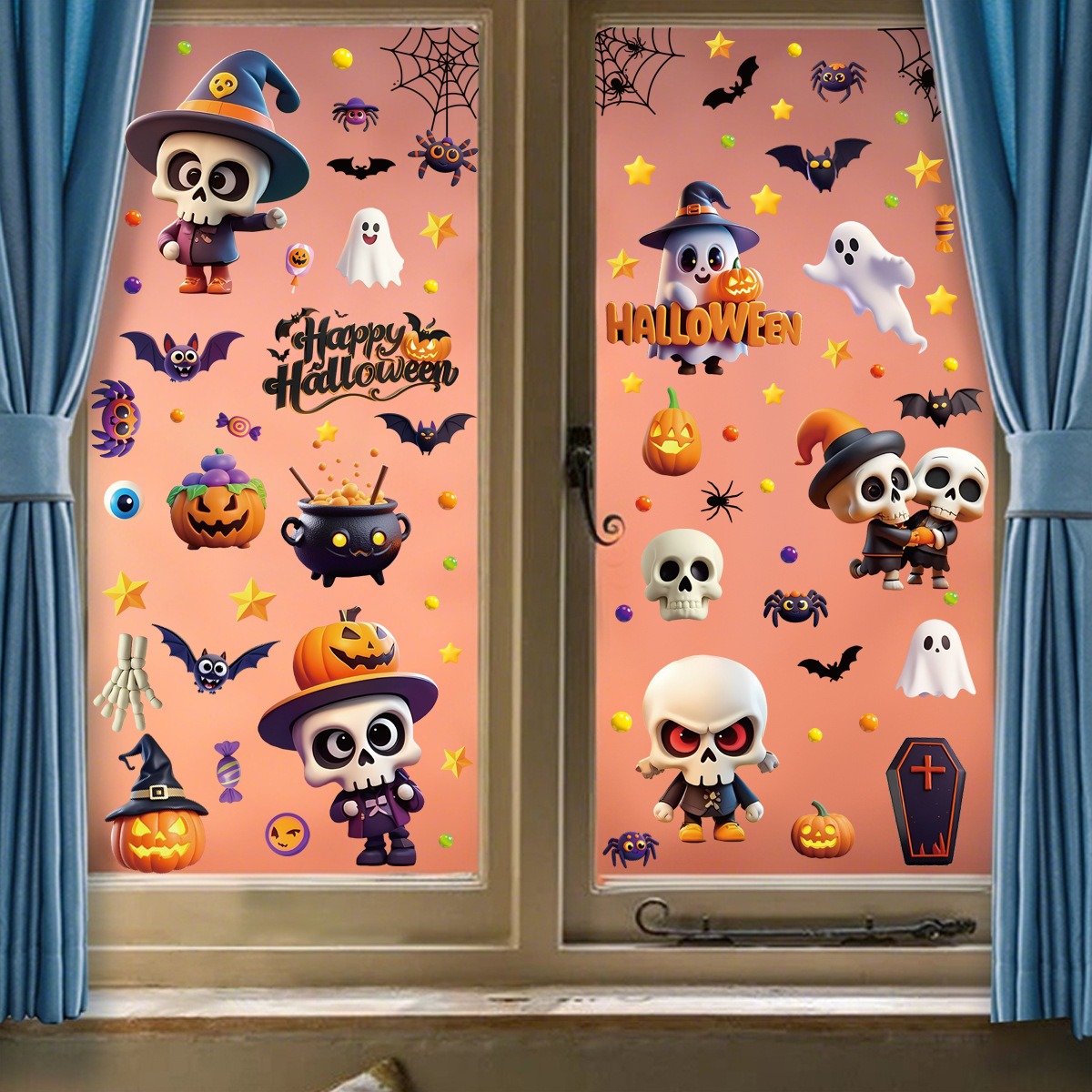 ملصقات نوافذ ثابتة للهالوين بت - مراجعة Spider Web Halloween Decoration وسعره