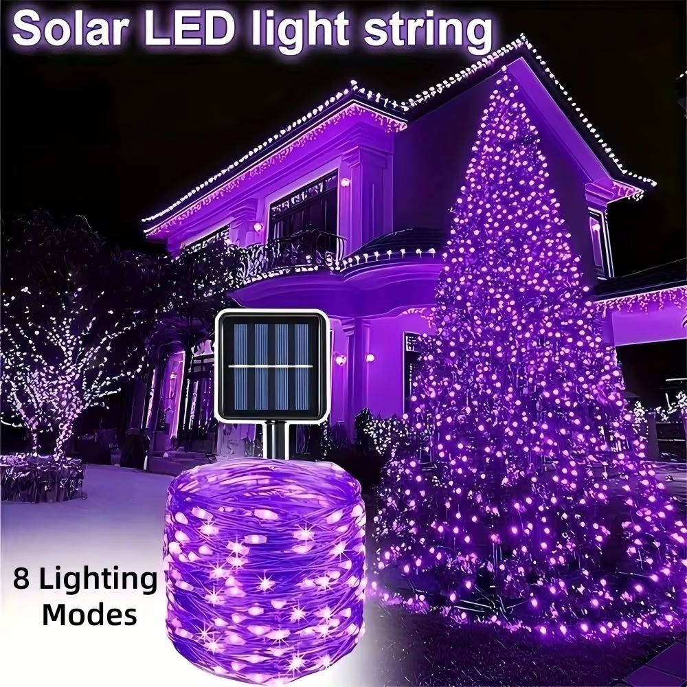 سلسلة إضاءة LED شمسية من الأسل - مراجعة Halloween Led String Lights Orange وسعره