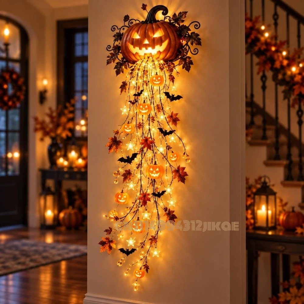 مجموعة أضواء جدارية أنيقة على  - مراجعة Halloween Led String Lights Orange وسعره