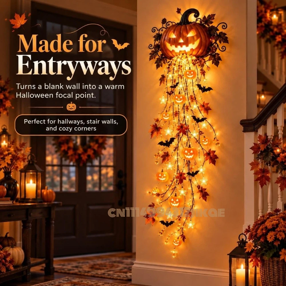 مجموعة أضواء جدارية أنيقة على  - مراجعة Halloween Led String Lights Orange وسعره