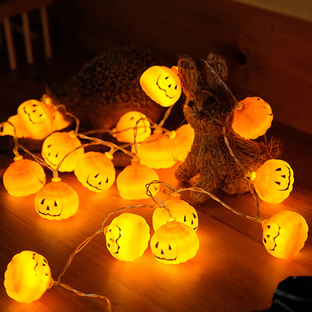 هالوين ثلاثية الأبعاد اليقطين  - مراجعة Halloween Led String Lights Orange وسعره