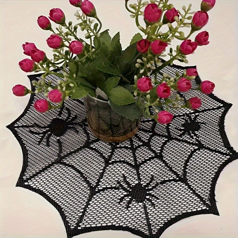 مفرش طاولة على شكل شبكة عنكبوت - مراجعة Spider Web Halloween Decoration وسعره