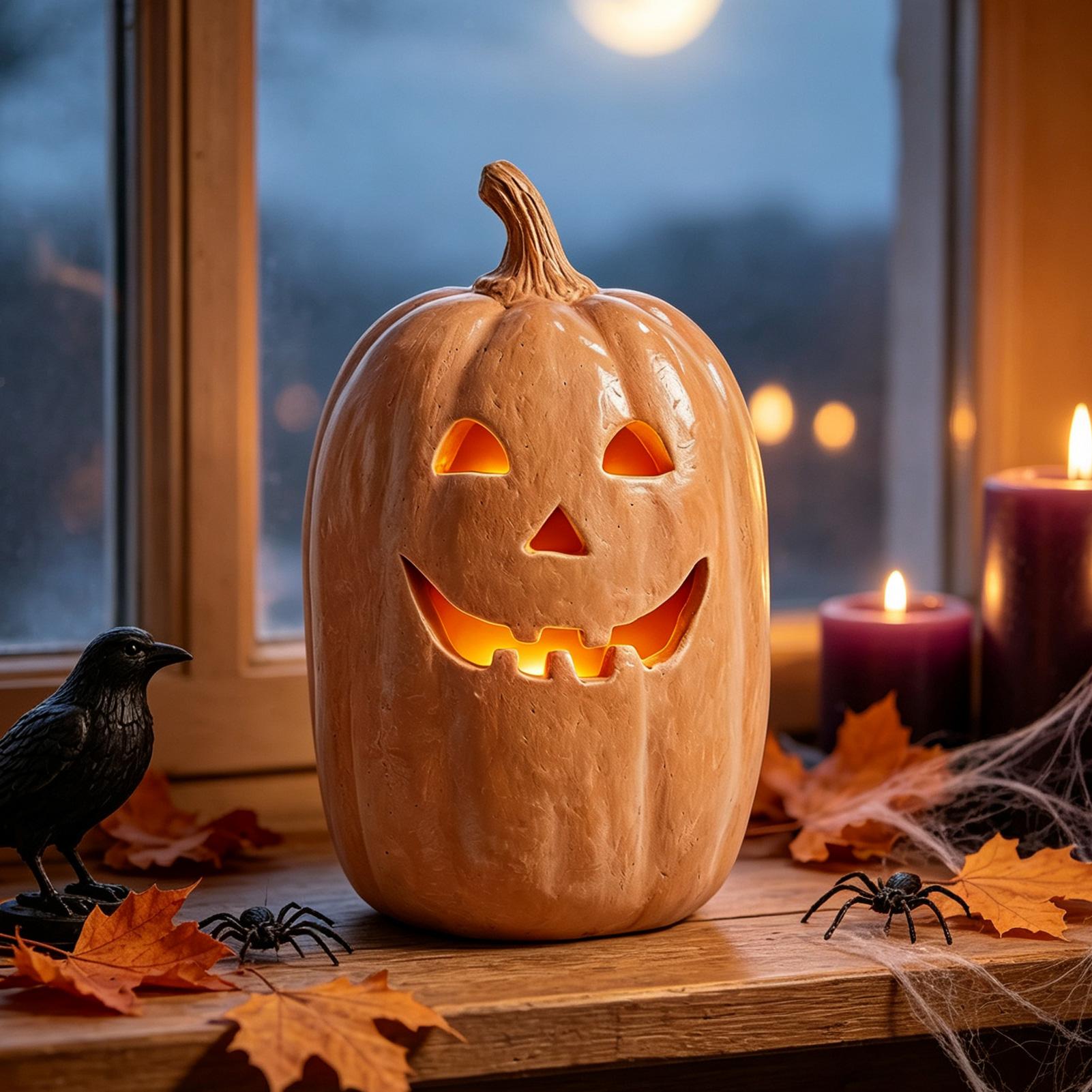 فوانيس اليقطين المزخرفة المصنو - مراجعة Pumpkin Lantern Halloween وسعره