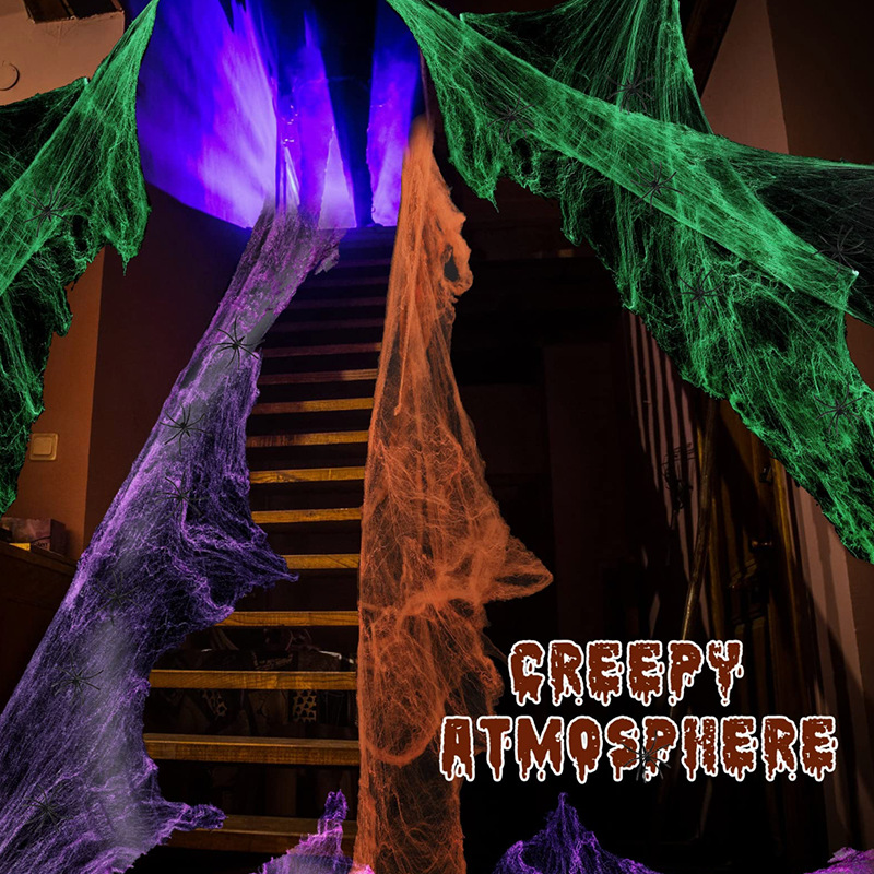 زينة الهالوين: شبكة عنكبوت بيض - مراجعة Spider Web Halloween Decoration وسعره