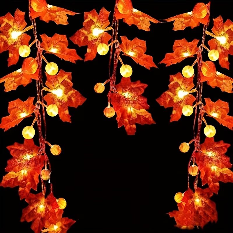 سلسلة أضواء على شكل قرع الهالو - مراجعة Halloween Led String Lights Orange وسعره