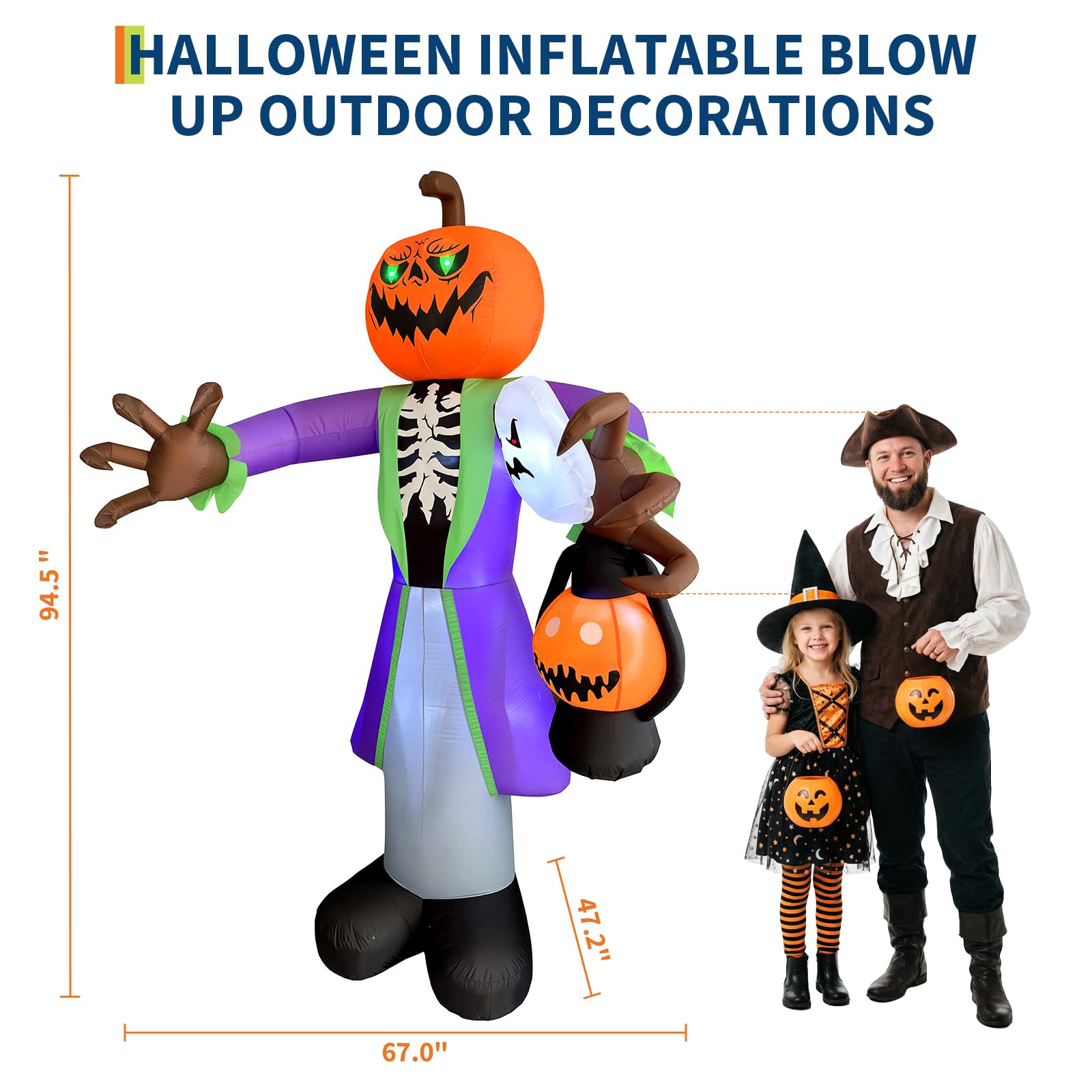 يقطينة هالوين قابلة للنفخ بطول - مراجعة Halloween Pumpkin Decor Led وسعره